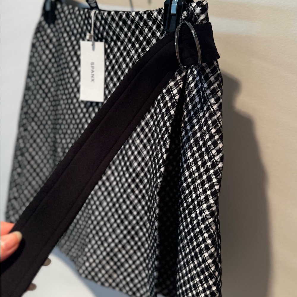 SPANX Ponte Wrap Mini Skort in Classic Black Plaid - Picture 3 of 15